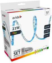 LED ribade komplekt Avide, IP65, RGB, 22W, 10m, puldiga