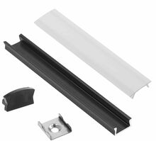 Alumiiniumprofiil LED ribale Eurolight AL-S2-B, must, 2m