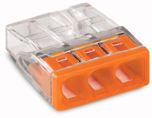 Juhtmeliitmik Wago 2273-203, 3 x 0,5 - 2,5 mm, 24 A, oranž, 100 tk