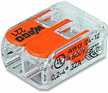 Juhtmeliitmik Wago 221-412/20, 0,5 - 4 mm, 32 A, 20 tk