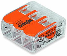 Juhtmeliitmik Wago 221-413/5, 0,2 - 4 mm, 32 A, 5 tk
