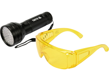 UV taskulamp Yato UV 51 LED, 3 x 1,5 V, mudel YT-08581, prillidega