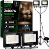 LED ehitusprožektor statiiviga, 2x100W
