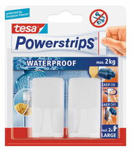 Konksud Tesa Power Strips Waterproof Wave, valge, 2 tk