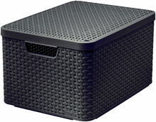 Hoiukast Curver Rattan Style L, 44.5 x 33 x 24.8 cm, 30 L, tumepruun