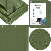 Brezent Springos, 4 x 5 m, 100g/m2, roheline
