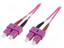 Optiline kaabel Digitus DK-2522-03-4, SC Duplex, multimode OM4, 3 m, roosa