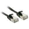 Võrgukaabel Lindy Cat6A U/FTP, lame, RJ45 M/M, 500MHz, 32AWG, 0.3 m, must
