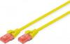 Võrgukaabel Digitus DK-1617-0025/Y, Cat6 U/UTP, 0.25 m, kollane, 2xRJ45
