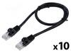 Võrgukaabel Lanberg PCU6-20CC-0050-BK, Cat6, UTP, 0.5 m, must, 10 tk pakis
