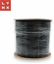 Võrgukaabel Lynx SFTP Cat6a, PE, vask, välitingimustesse, 500 m, must