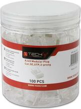 Pistik Techly IWP-JAR-C5RTY RJ45 Cat5e UTP, 100 tk, läbipaistev