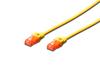 Võrgukaabel Digitus DK-1617-005/Y, Cat6, U/UTP, 0.5 m, kollane, 2xRJ45