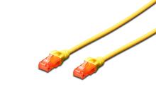 Võrgukaabel Digitus DK-1617-005/Y, Cat6, U/UTP, 0.5 m, kollane, 2xRJ45