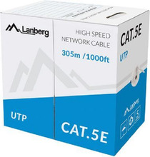 Võrgukaabel Lanberg LCU5-10CC-0305-S, Cat5e, U/UTP, 305 m, hall