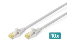 Võrgukaablite komplekt Digitus CAT 6A S/FTP, RJ45 M/M, 5 m, hall, 10 tk