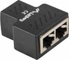 Adapter Lanberg ADS-RJ45-2RJ45-OS, RJ45 to 2xRJ45, varjestatud, must