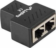 Adapter Lanberg ADS-RJ45-2RJ45-OS, RJ45 to 2xRJ45, varjestatud, must