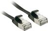 Võrgukaabel Lindy Cat6A U/FTP, 10 m, 500MHz, RJ45 M/M, lame, must