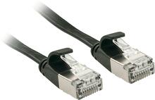 Võrgukaabel Lindy Cat6A U/FTP, 10 m, 500MHz, RJ45 M/M, lame, must