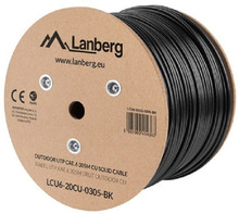 Võrgukaabel Lanberg LCU6-21CU-0305-BK, Cat6, U/UTP, 305 m, must