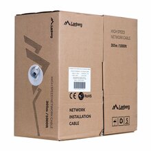 Võrgukaabel Lanberg LCU6-12CU-0305-S, Cat6, U/UTP, 305 m, hall