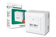 Seinakontakt Digitus CAT6, Class E, varjestatud, pinnapealne, 2xRJ45