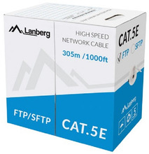 Võrgukaabel Lanberg LCF5-10CC-0305-S, Cat5e, F/UTP, 305 m, hall