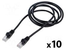 Võrgukaablite komplekt Lanberg PCU5-20CC-0150-BK, Patchcord, Cat5e, 1.5 m, must, 10 tk