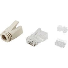 RJ45 pistikute komplekt Equip Cat6A UTP, 100 tk, läbipaistev valge