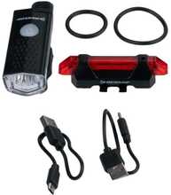 Jalgratta tulede komplekt Dunlop, USB laadimine, tagumine + esmine