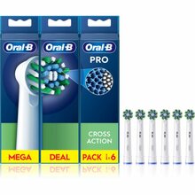Hambaharja otsikud Oral-B EB50-6 Cross Action Pro, valged, 6 tk