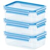 Toidukarbi komplekt Emsa Clip&Close, 0,55 L, läbipaistev/sinine, 3 tk