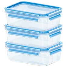 Toidukarbi komplekt Emsa Clip&Close, 0,55 L, läbipaistev/sinine, 3 tk