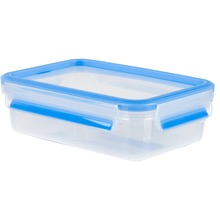 Toidukarp Emsa Clip and Close, 0,8 L, läbipaistev/sinine