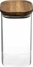 Klaasist toidukarp 5five Simply Smart, 1,3 L, akaatsiapuust kaanega
