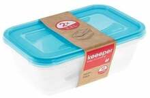 Toidukarbi komplekt Keeeper Fredo Fresh, 2x3,3 L, läbipaistev/helesinine
