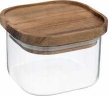 Klaasist toidukarp 5five Simply Smart, 400 ml, puidust kaanega