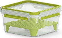 Võileivakarp Emsa Clip & Go Sandwichbox XL, 1,3 L, roheline/läbipaistev