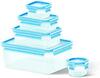 Toidukarbi komplekt Emsa Food Clip&Close 508568, 3,7 L, läbipaistev/sinine, 5 tk