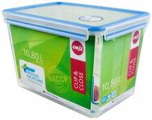 Toidukarp Emsa Clip&Close, 10,6 L, läbipaistev/sinine