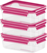 Toidukarbi komplekt Emsa Food Clip&Close 515582, 0,55 L, läbipaistev/roosa, 3 tk