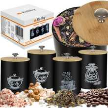 Toidukarpide komplekt Ruhhy 24578, 4 tk, 1,5 L, must