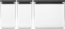 Hermeetiliste toidukarpide komplekt Brabantia Tasty+, 3 tk, tumehall