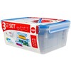 Toidukarpide komplekt Emsa Food Clip&Close 508567, 3 tk, läbipaistev/sinine, ristkülikukujuline