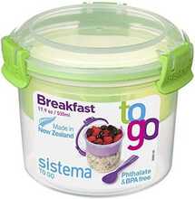 Toidusäilitusnõu Sistema Breakfast To Go, 0,53 L, roheline