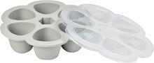 Silikoonist beebitoidu konteiner Beaba Multiportions XL, 6 x 150 ml, hall