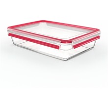 Klaasist toidukonteiner Emsa Clip&Close N10412, 3 L, punane