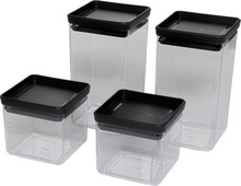 Õhukindlate toidukarpide komplekt Brabantia Tasty+, 4 tk, tumehall