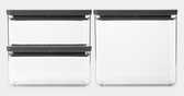 Hermeetiliste toidukarpide komplekt Brabantia Tasty+, 3 tk, tumehall/hall